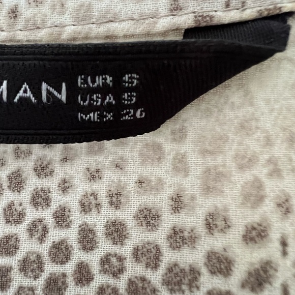 Zara Sheer Snake Skin Print V Neck Blouse Size S - Picture 2 of 6